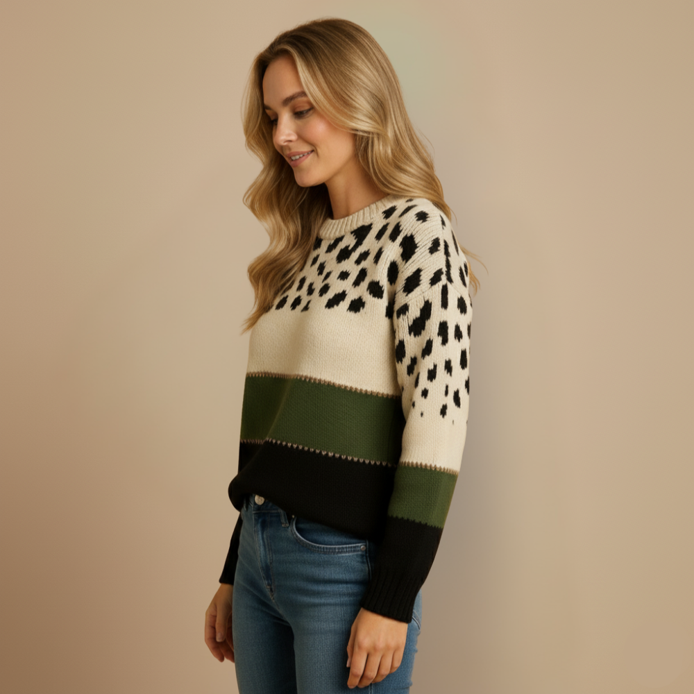 Dames leopard gebreide trui Jelle Jora Mode