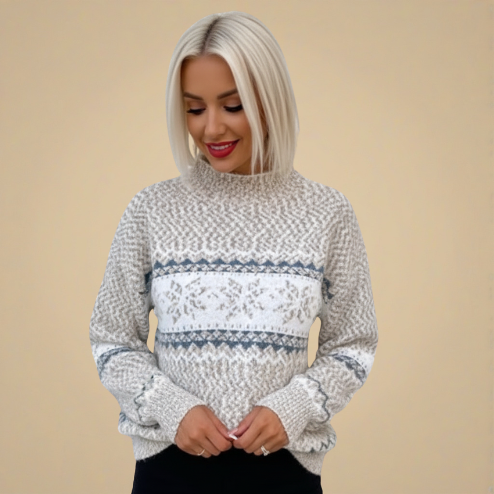 Dames Winter Mock Neck Trui Jelle Jora Mode