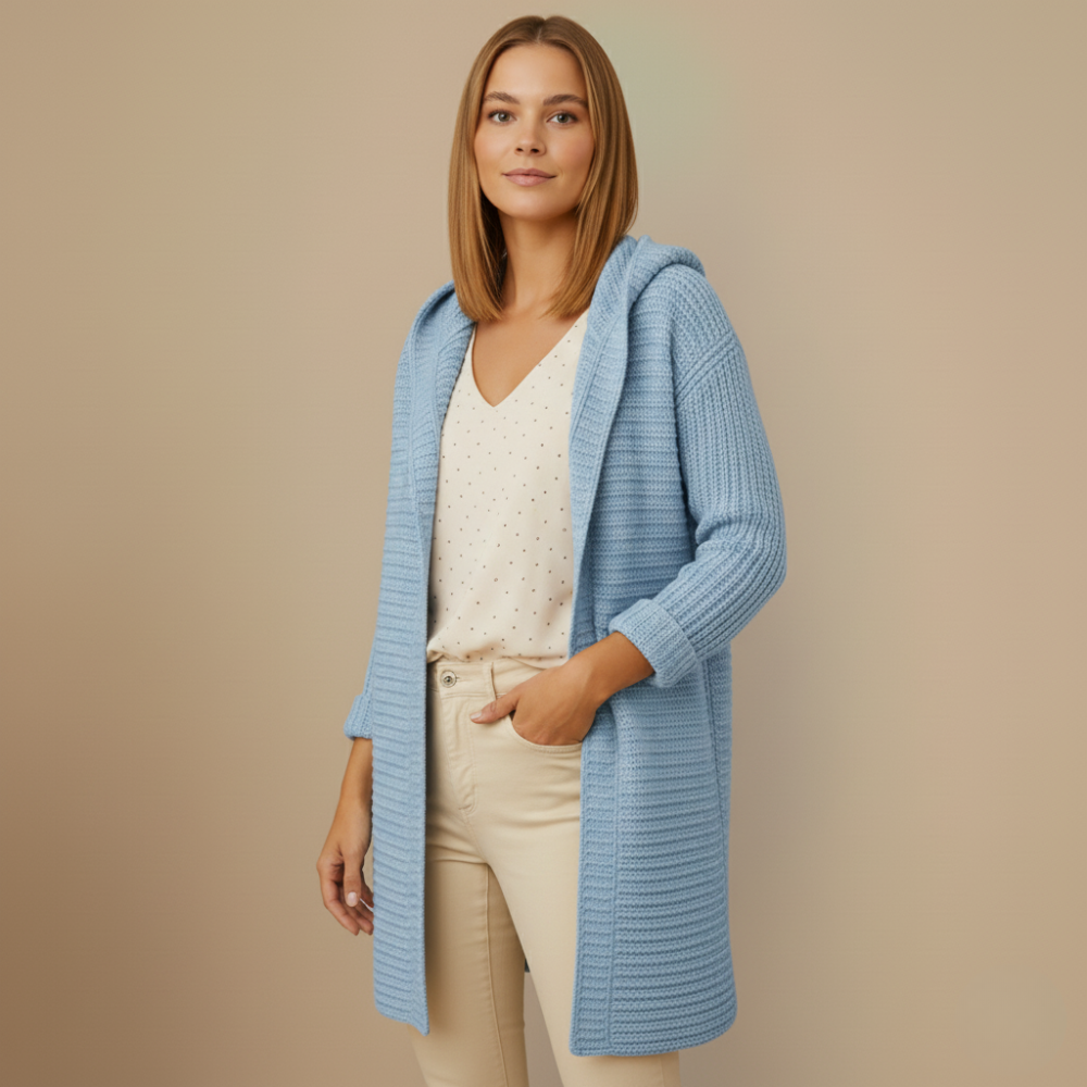 Gebreide cardigan met capuchon en knopen Jelle Jora Mode