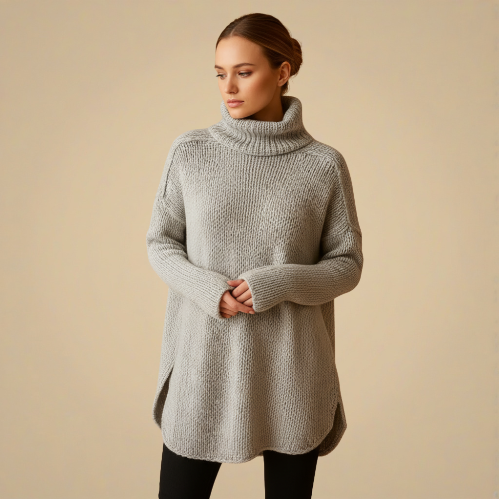 Elegante Zwarte Trui Met Structuur En Rolkraag Jelle Jora Mode