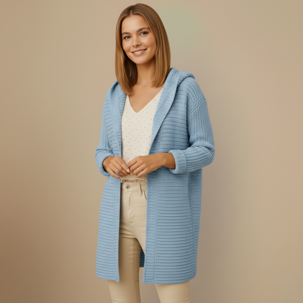 Gebreide cardigan met capuchon en knopen Jelle Jora Mode