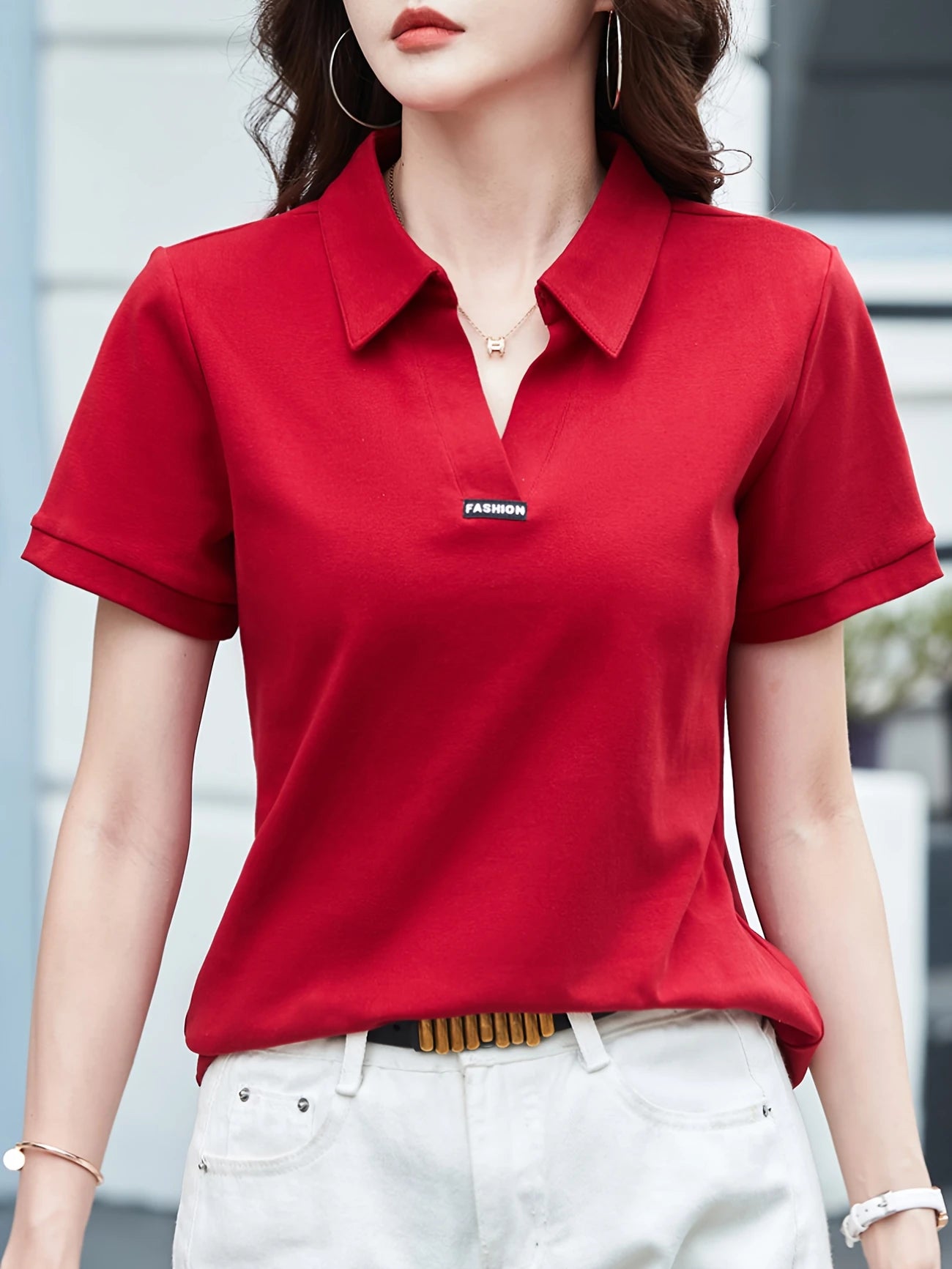 Casual dames-T-shirt met reverskraag Jelle Jora Mode