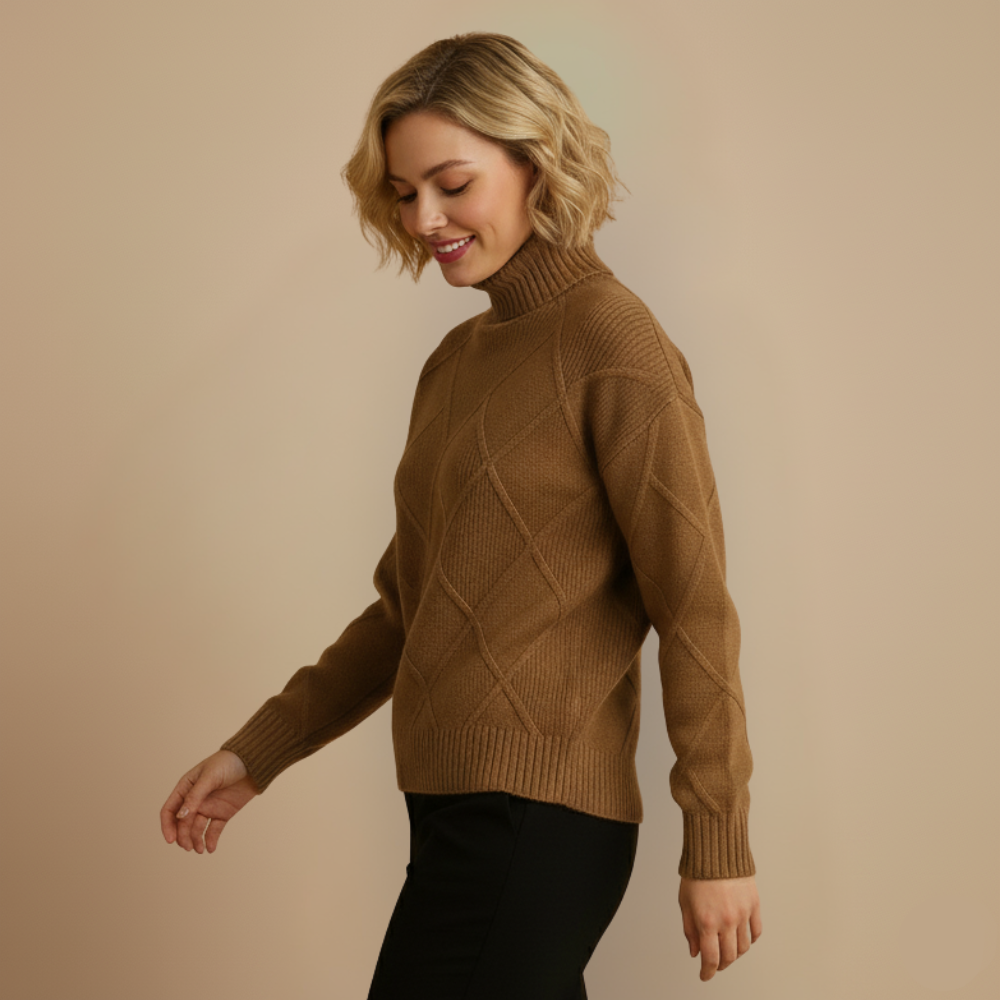 Dames Turtleneck Wol Trui Jelle Jora Mode