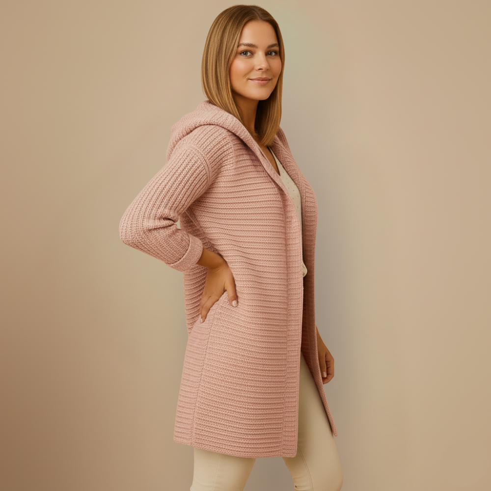Gebreide cardigan met capuchon en knopen Jelle Jora Mode