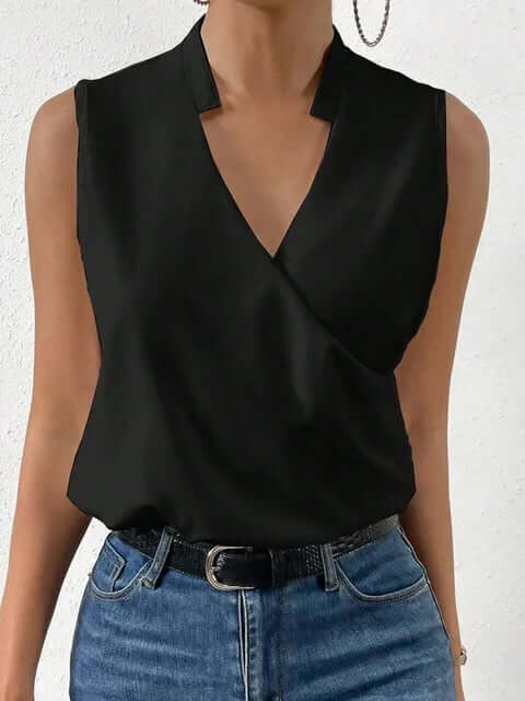 Adiana Dames Blouse met Korte Mouw van Ademend Materiaal-Dames Tops-Jelle Jora Mode-Zwart-S-Jelle Jora Mode