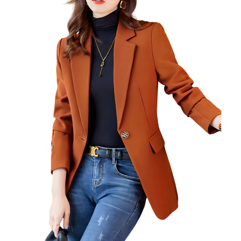 Elegante zwarte blazer met gouden knopen