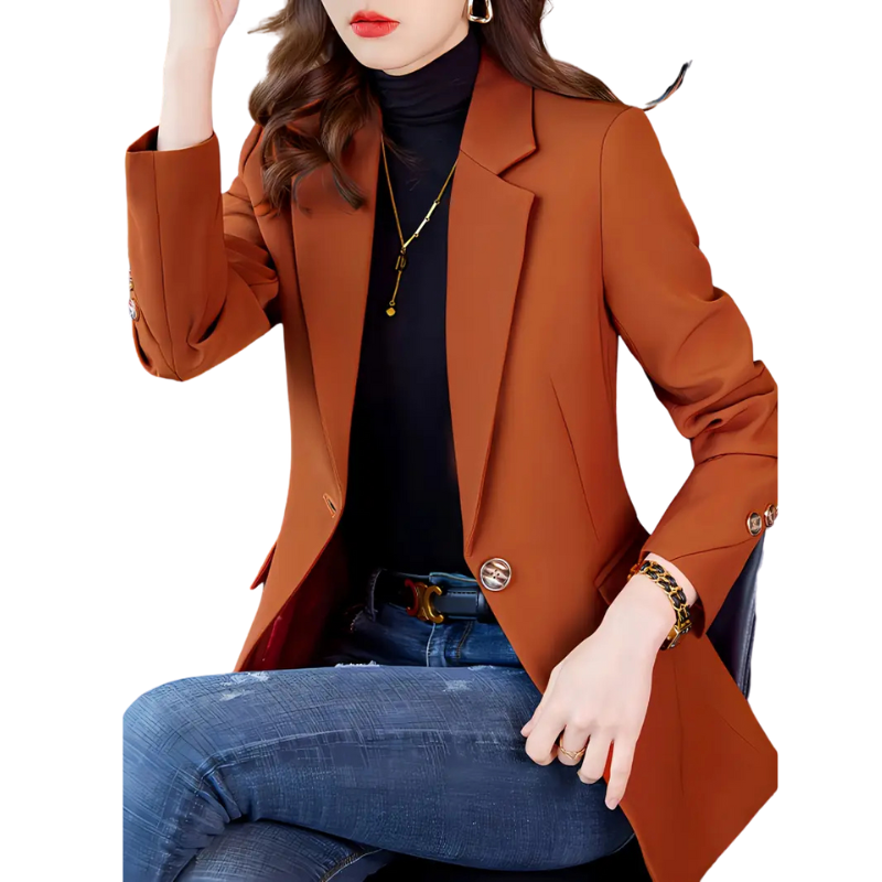 Elegante zwarte blazer met gouden knopen