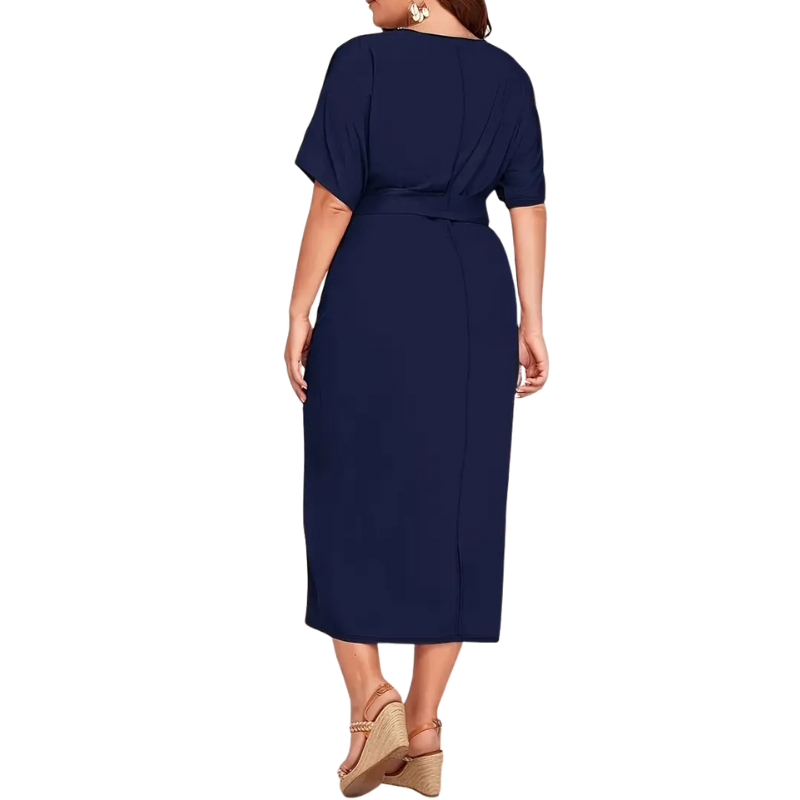 Elegante slanke jurk met gestrikte taille