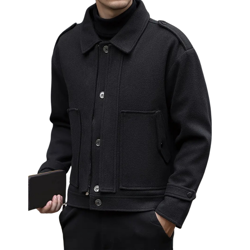 Warm casual herenjack met rits