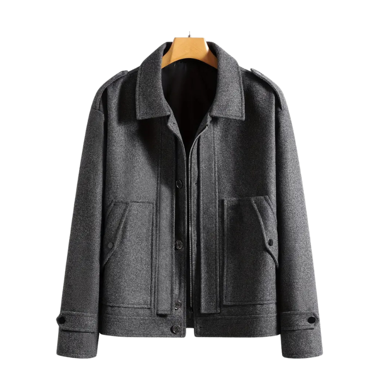 Warm casual herenjack met rits