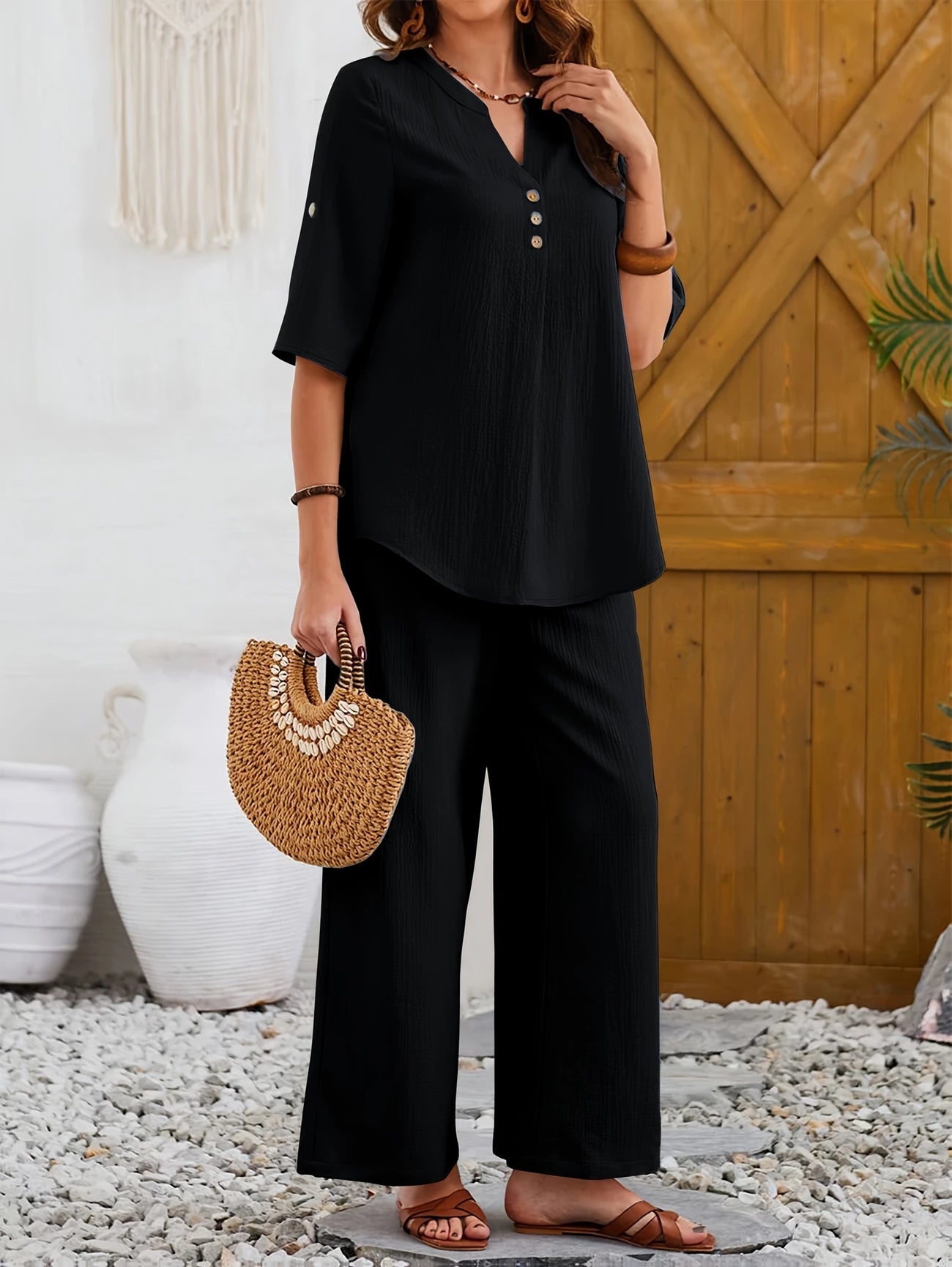 Elegante broek en topset met wijde pijpen Jelle Jora Mode