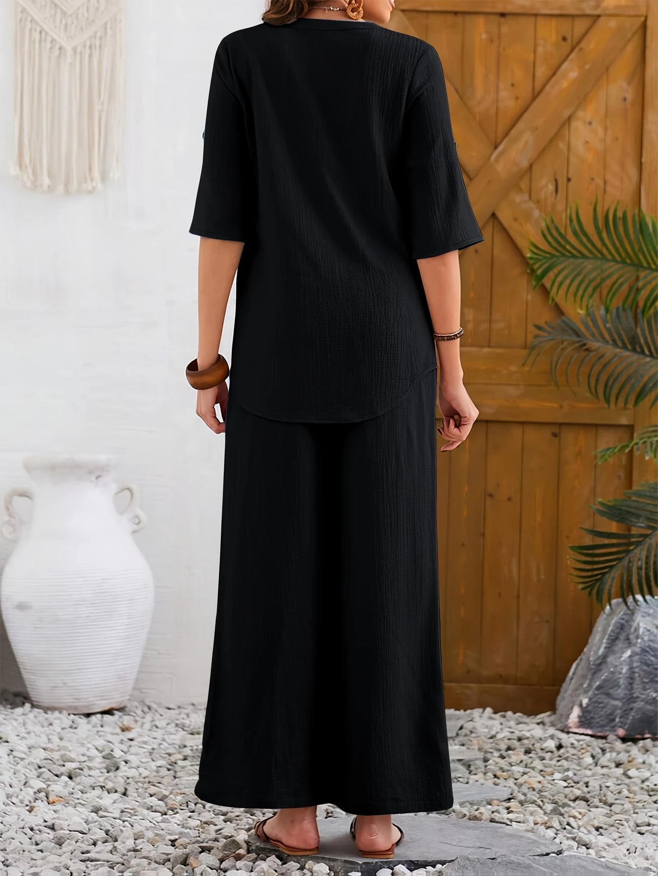 Elegante broek en topset met wijde pijpen Jelle Jora Mode