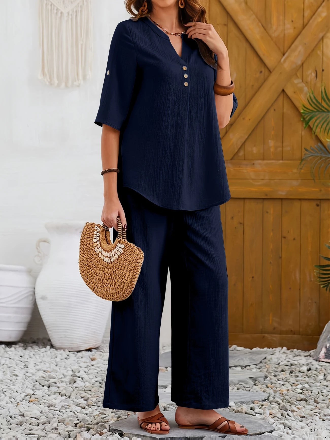 Elegante broek en topset met wijde pijpen Jelle Jora Mode