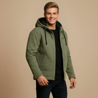 Casual Katoenen Jas met Capuchon en Fluweelachtige Voering Jelle Jora Mode