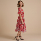 Dames casual knielengte zomerjurk met patroon Jelle Jora Mode
