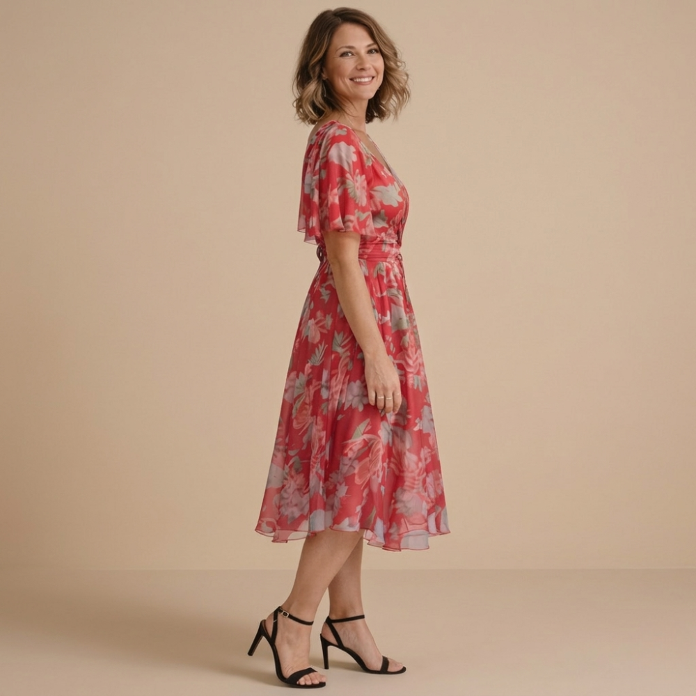 Dames casual knielengte zomerjurk met patroon Jelle Jora Mode