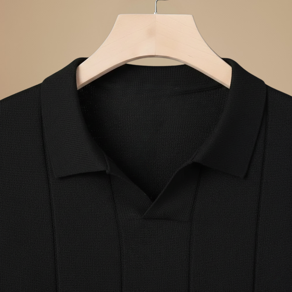 Heren gebreide slim fit polo met korte mouwen Jelle Jora Mode