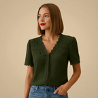 Elegante kanten blouse met korte mouwen Jelle Jora Mode