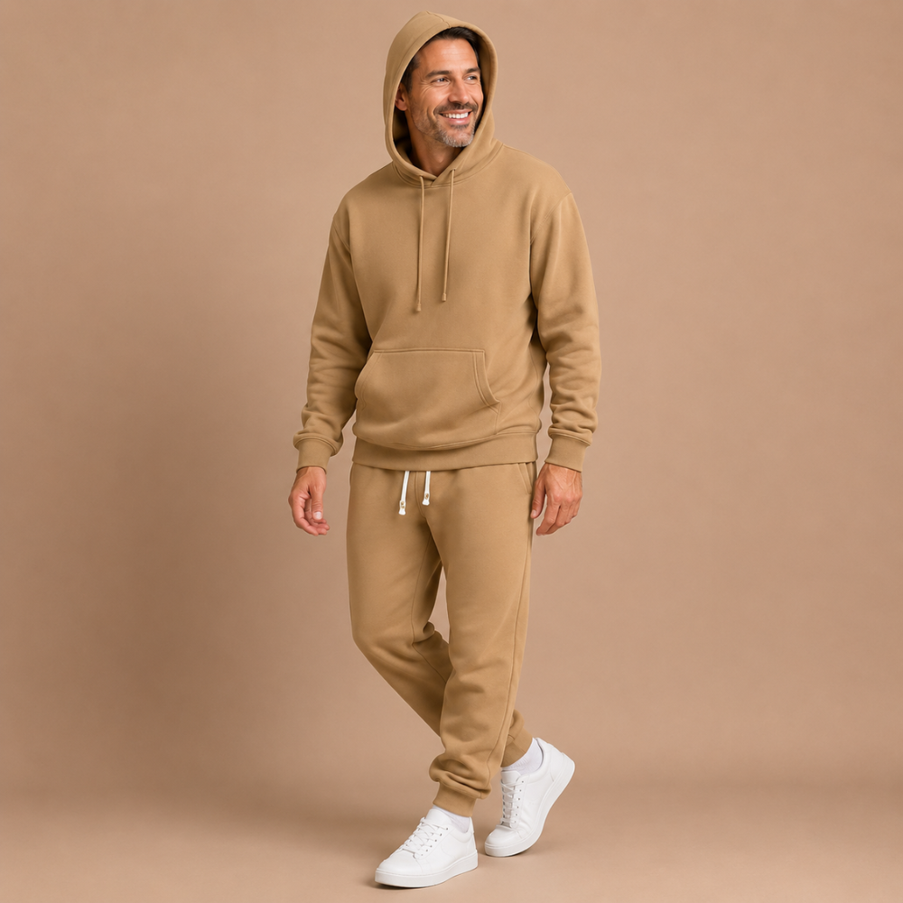 Heren casual joggingpak met capuchon en lange mouwen Jelle Jora Mode