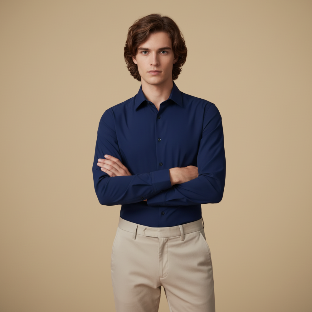 Elastisch kreukvrij overhemd voor heren Jelle Jora Mode