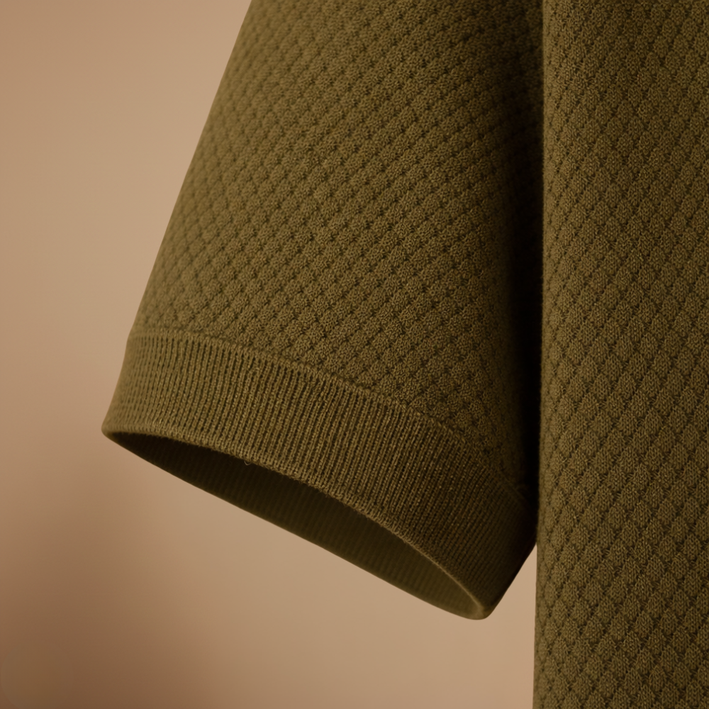 Heren slim fit poloshirt met korte mouwen en klassieke V-hals Jelle Jora Mode
