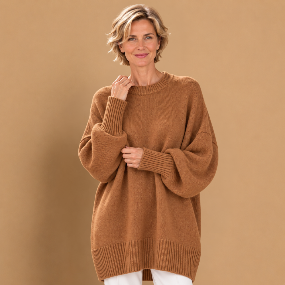 Dames oversized trui met ronde hals Jelle Jora Mode
