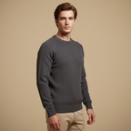 Katoenen gebreide trui met ronde hals voor heren Jelle Jora Mode