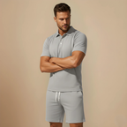 Casual Poloshirt en Korte Broek Tweedelige Set voor Heren Jelle Jora Mode
