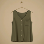 Mouwloze zomerse vesttop met knopen Jelle Jora Mode