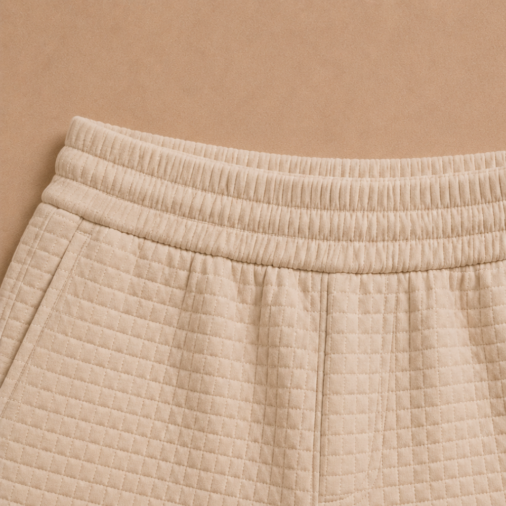 Heren casual zomerse set met gestructureerde poloshort Jelle Jora Mode