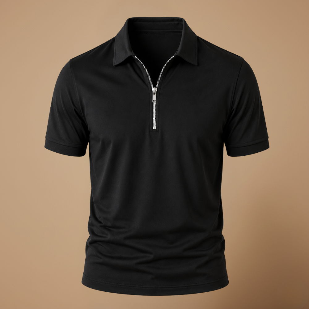 Heren ademend poloshirt met ritssluiting en korte mouwen Jelle Jora Mode