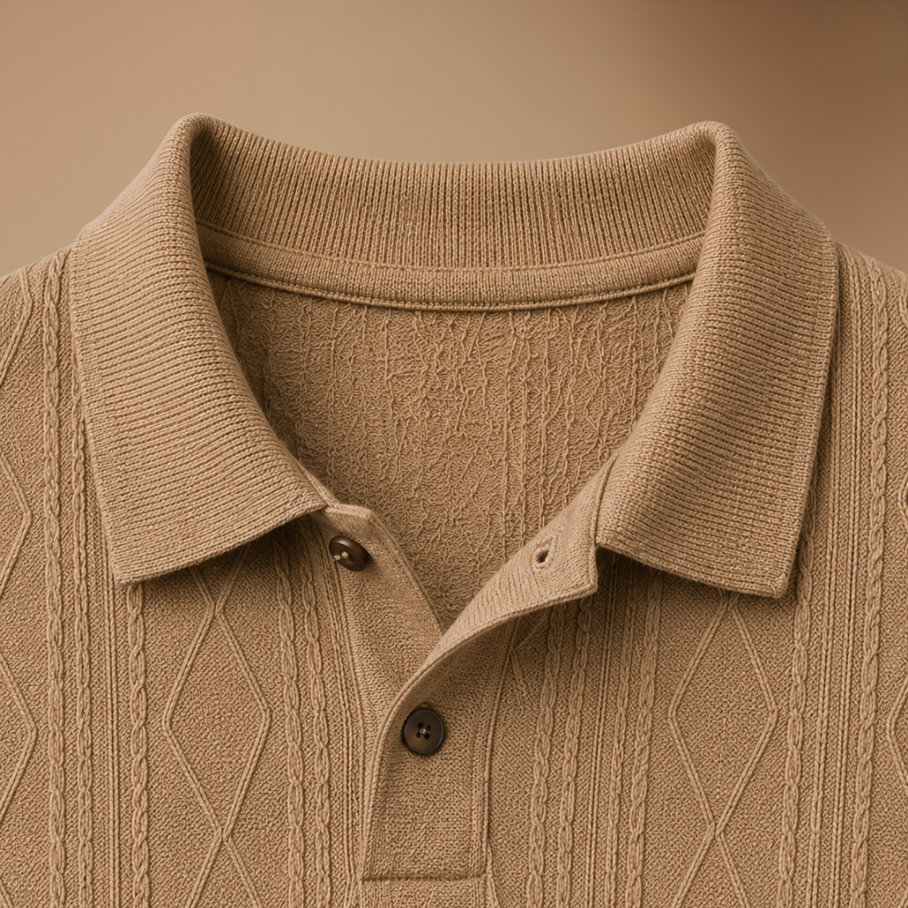 Heren casual poloshirt met korte mouwen en structuur Jelle Jora Mode