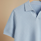 Lichtgewicht gebreid poloshirt met korte mouwen voor heren Jelle Jora Mode