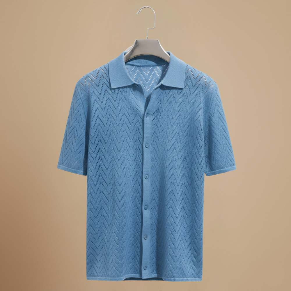 Ademend herenoverhemd met korte mouwen Jelle Jora Mode