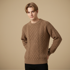 Losvallende gebreide trui met ronde hals voor heren Jelle Jora Mode