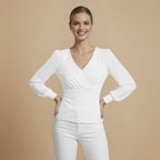 Chique Crop Top met V-hals en Strik Aan De Achterkant Jelle Jora Mode