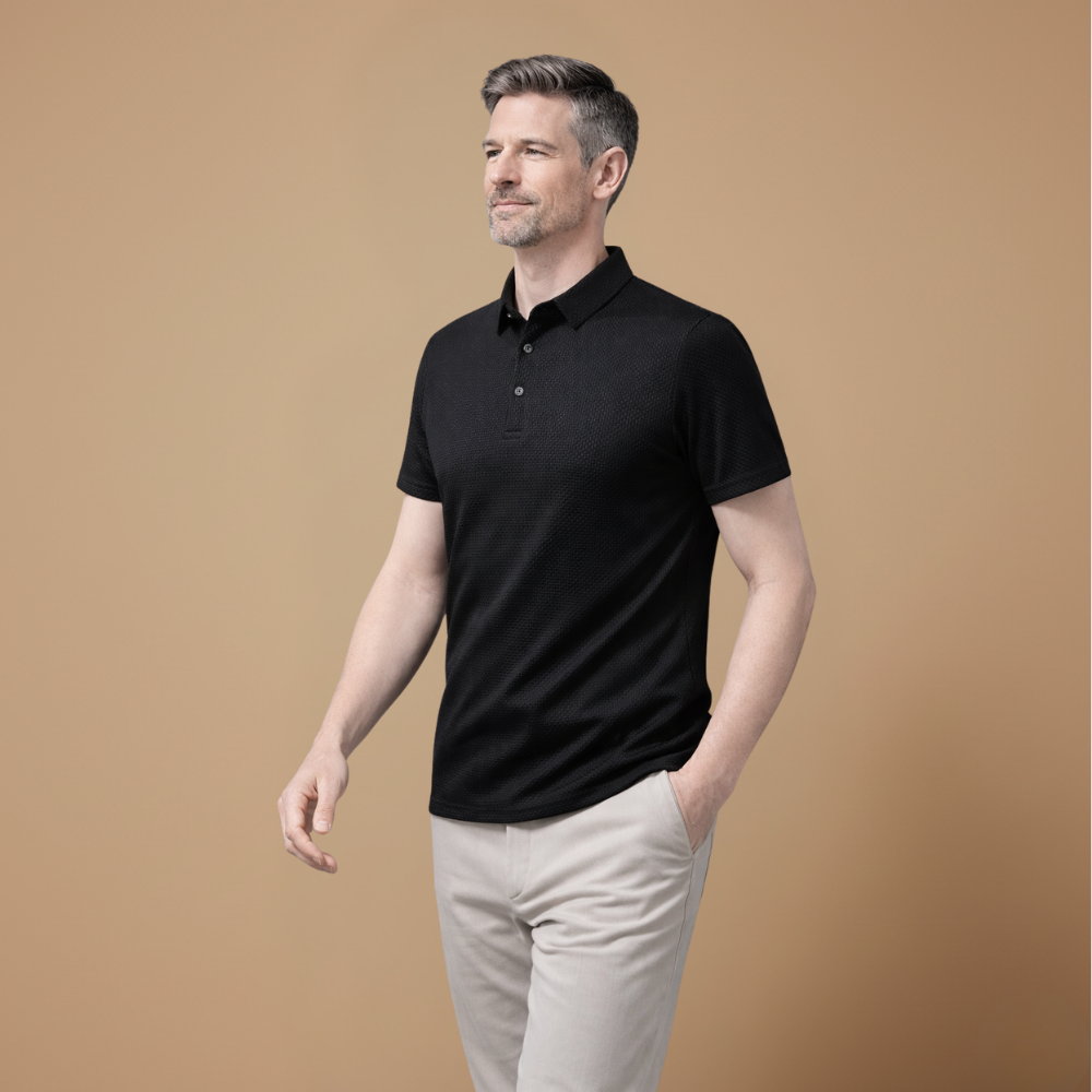 Heren ademend casual T-shirt met korte mouwen en structuur Jelle Jora Mode