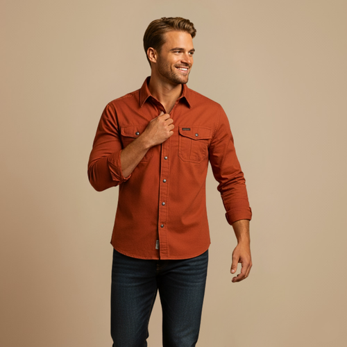 Casual Tactisch Cargoshirt met Lange Mouwen Jelle Jora Mode