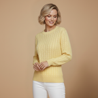 Dames trui met lange mouwen en kabeltjes Jelle Jora Mode