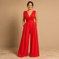 Dames elegante jumpsuit met V-hals en wijde pijpen Jelle Jora Mode