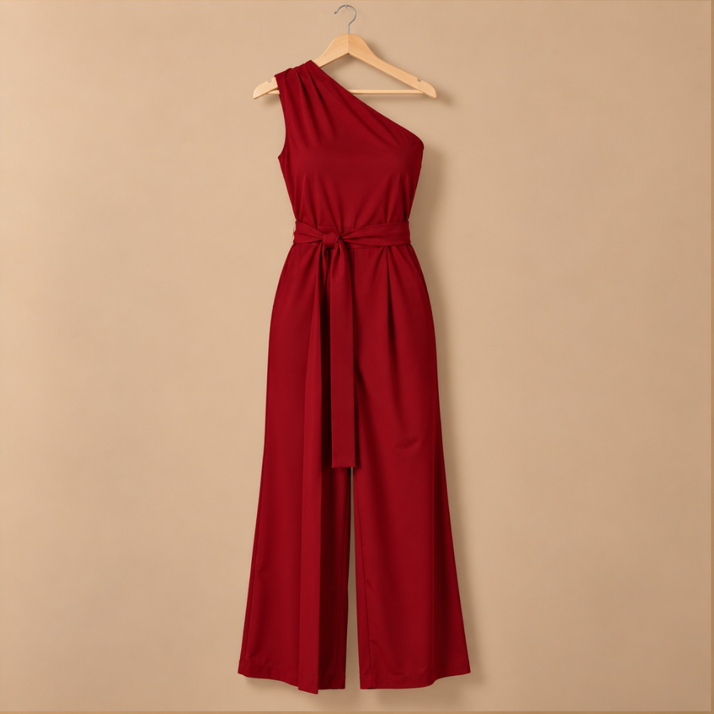 Dames off-shoulder jumpsuit met wijde pijpen Jelle Jora Mode