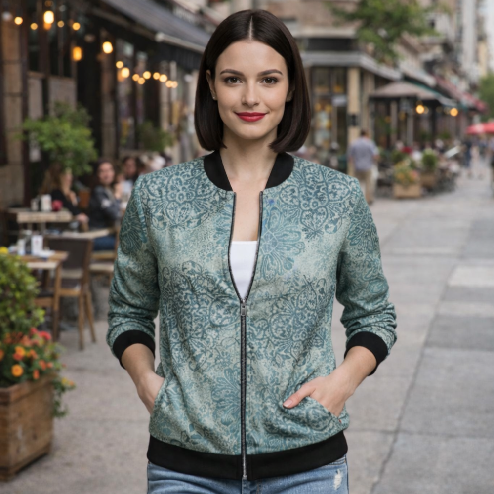 Casual bomberjack met bloemen print Jelle Jora Mode