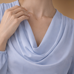Dames casual blouse met gedrapeerde hals en pofmouwen Jelle Jora Mode