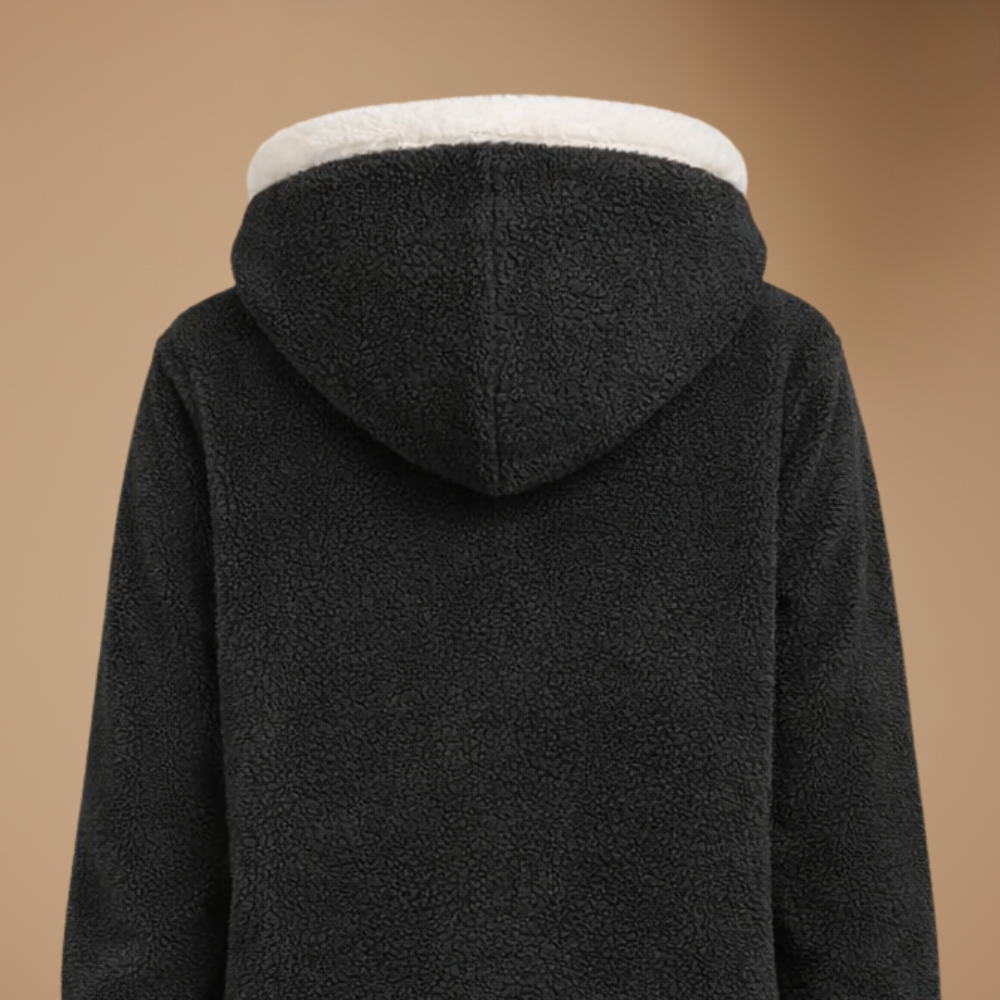 Losvallende fleece jas met capuchon voor dames Jelle Jora Mode