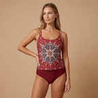 Dames tankini zwempak met patroon tweedelig zwemkleding set Jelle Jora Mode