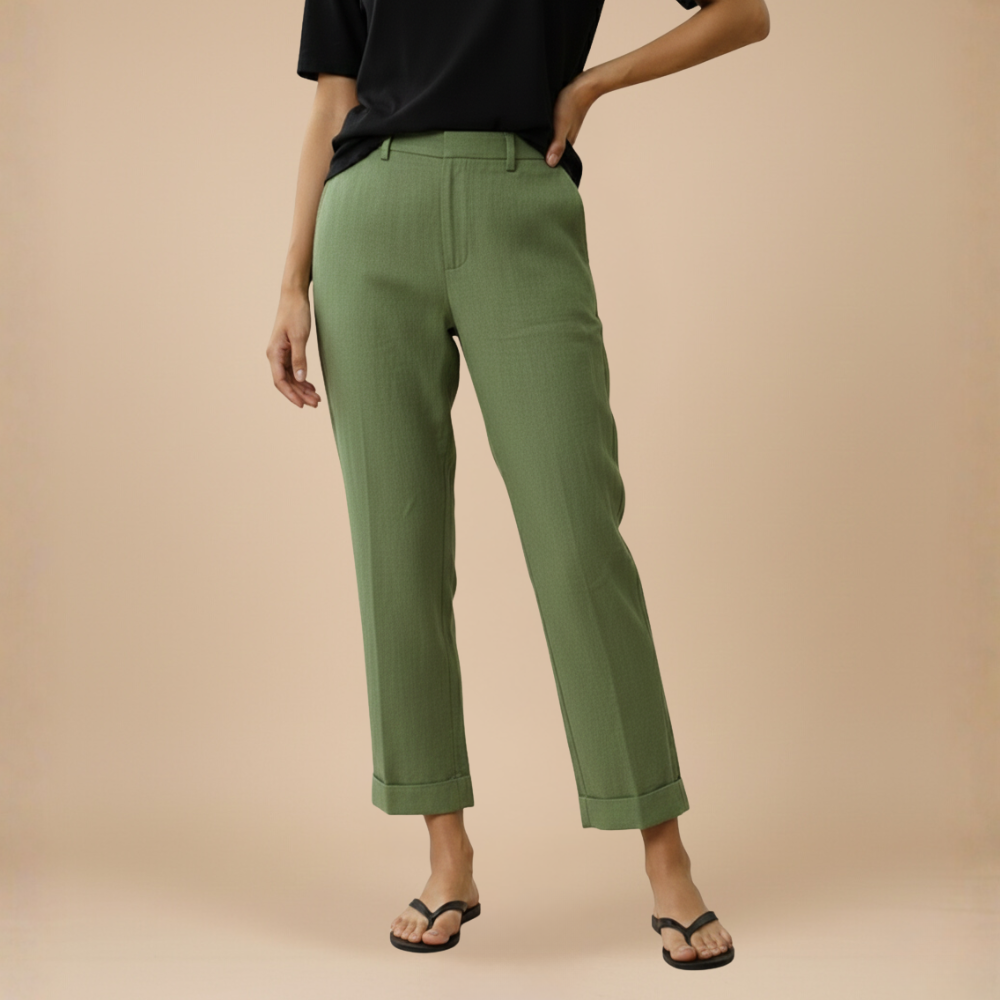 Casual broek met wijde pijpen en knoopsluiting voor dames Jelle Jora Mode