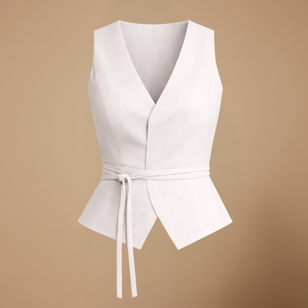 Dames casual mouwloze top met diepe v-hals Jelle Jora Mode
