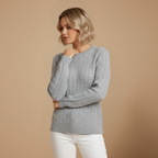 Dames trui met lange mouwen en kabeltjes Jelle Jora Mode