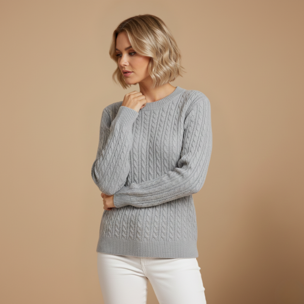 Dames trui met lange mouwen en kabeltjes Jelle Jora Mode