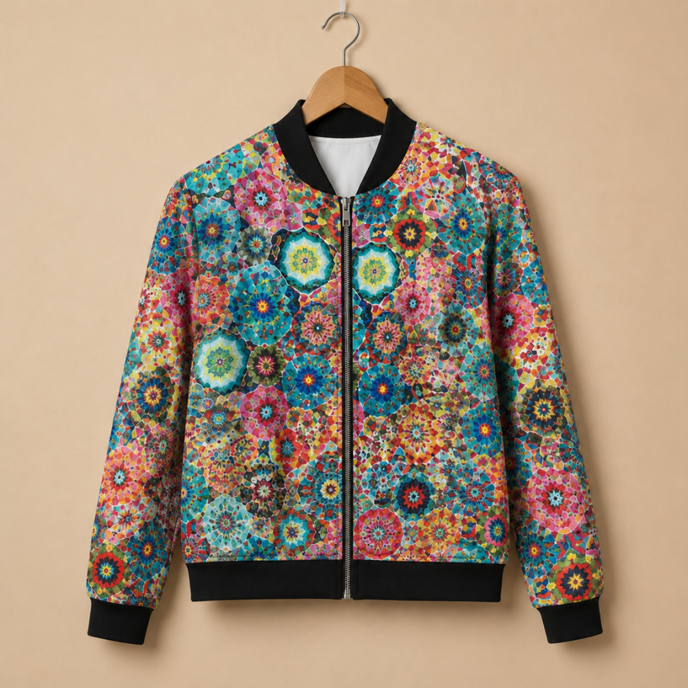 Casual bomberjack met bloemen print Jelle Jora Mode